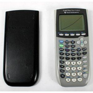 Texas Instruments TI-84 Plus Graphing Calculator Silver Edition + Cover Working